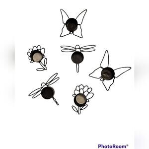 Pier 1 Vintage Black Wire Garden Tealight LED Votive Candle Holders - Set of 6